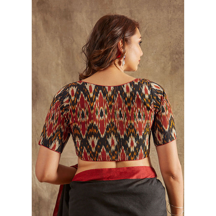 SALWAR STUDIO Rust and Black Ikat Blouse