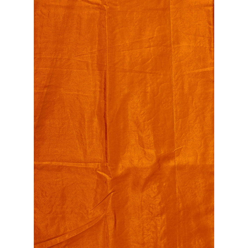 SALWAR STUDIO Orange Embellished Unstitched Dress Material (Set of 3)