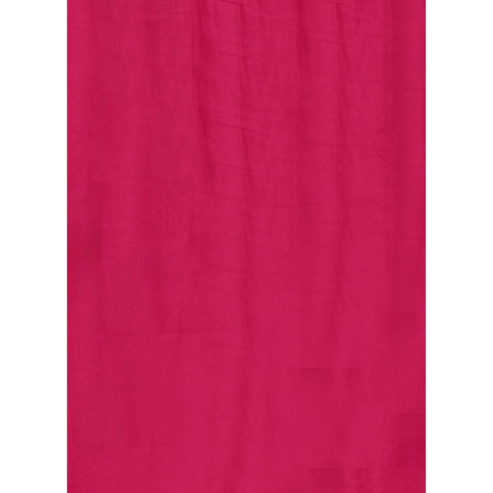 SALWAR STUDIO Hot Pink Embellished Georgette Unstitched Dress (Set of 3)