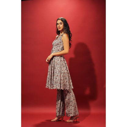 SAMMOHI BY MOKSHA & HIRAL Beige Chintz Floral Co-Ord (Set of 2)