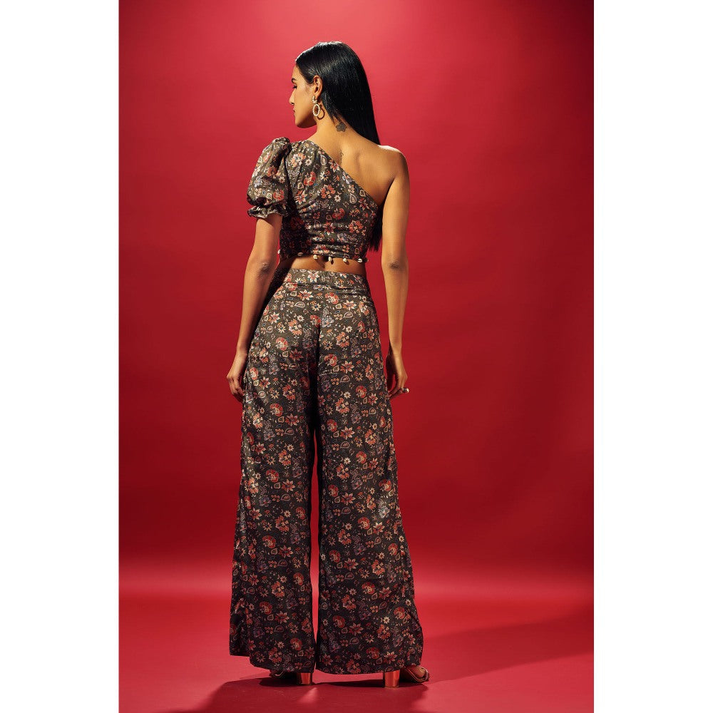 SAMMOHI BY MOKSHA & HIRAL Olive Green Co-Ord (Set of 2)