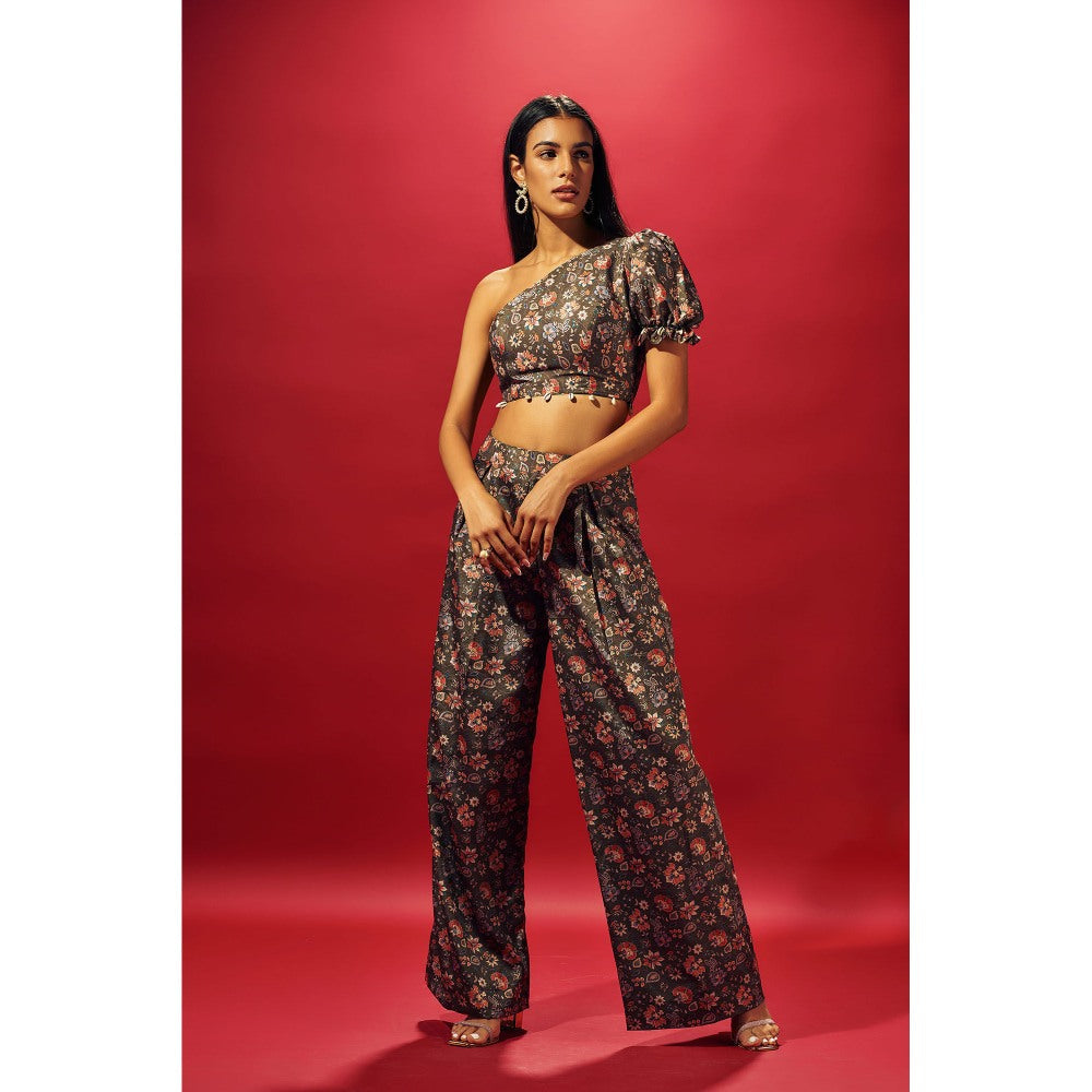 SAMMOHI BY MOKSHA & HIRAL Olive Green Co-Ord (Set of 2)