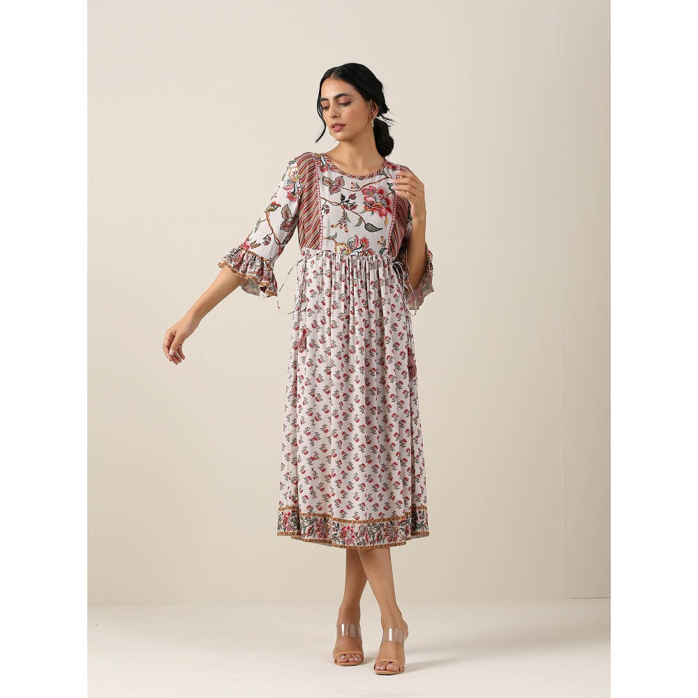 Samvrih Off White Floral Dress