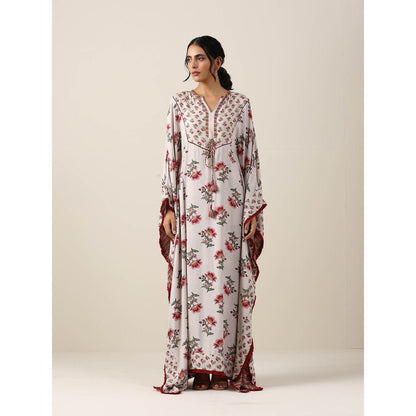 Samvrih Off White Print Kaftan