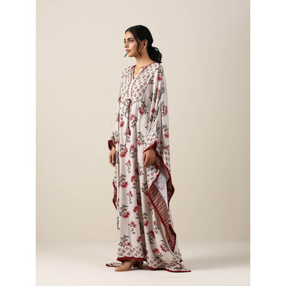 Samvrih Off White Print Kaftan
