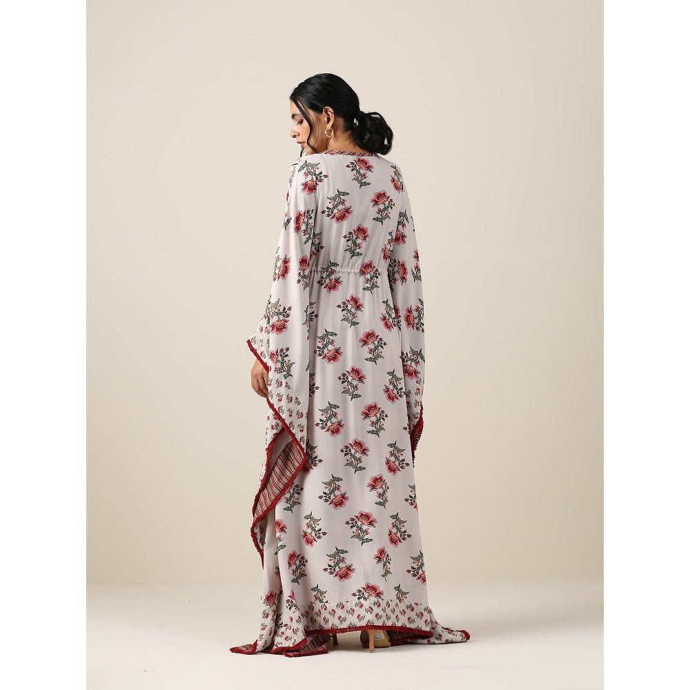 Samvrih Off White Print Kaftan