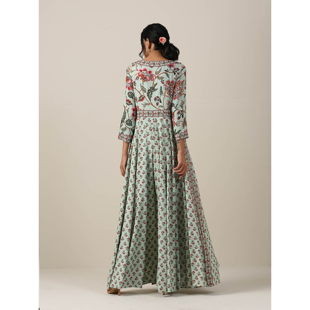 Samvrih Green Floral Kurta with Pant (Set of 2)