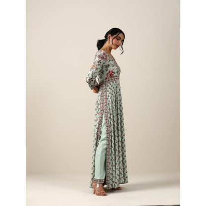Samvrih Green Floral Kurta with Pant (Set of 2)
