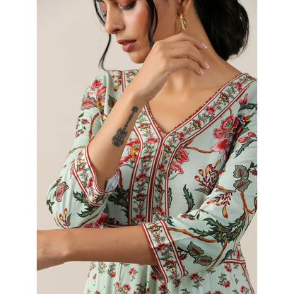 Samvrih Green Floral Kurta with Pant (Set of 2)
