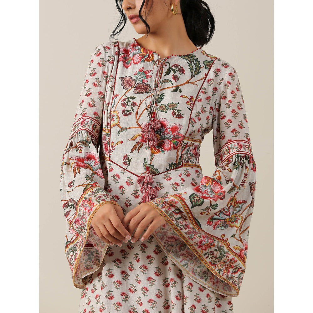 Samvrih White Floral Dress