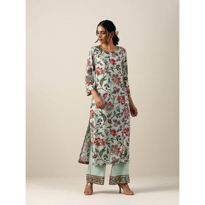 Samvrih Green Jaal Kurta with Pant and Dupatta (Set of 3)