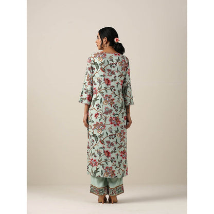 Samvrih Green Jaal Kurta with Pant and Dupatta (Set of 3)