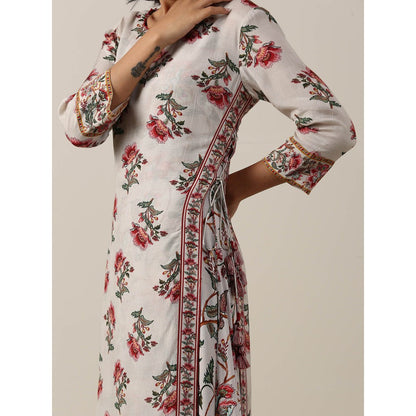 Samvrih Off White Kurta with Inner Long Dress and Dupatta (Set of 3)