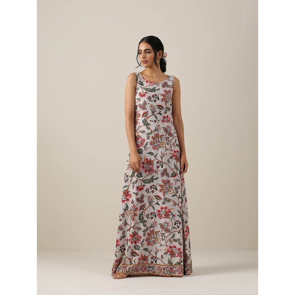 Samvrih Off White Kurta with Inner Long Dress and Dupatta (Set of 3)
