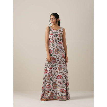 Samvrih Off White Kurta with Inner Long Dress and Dupatta (Set of 3)