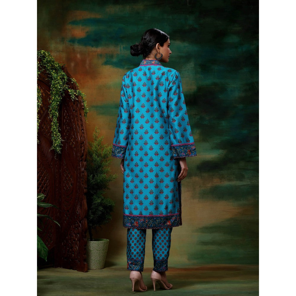 Samvrih Blue Neelam Kurta with Pant and Dupatta (Set of 3)