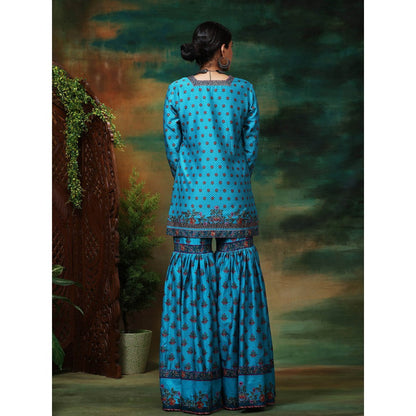 Samvrih Blue Neel Sitara Sharara with Kurta and Dupatta (Set of 3)