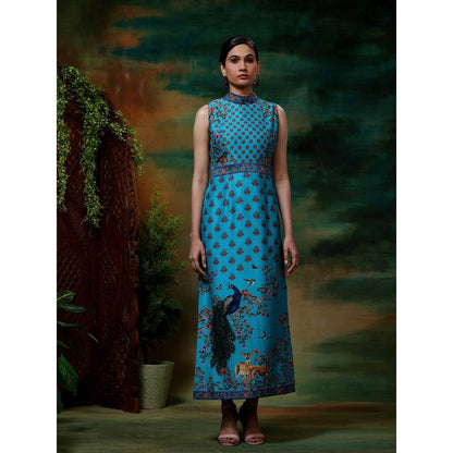 Samvrih Blue Neel Mayuri Long Dress