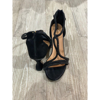 Sana K Luxurious Footwear Black Elle Crisscross String Heel Sandals