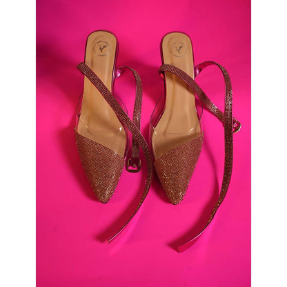 Sana K Luxurious Footwear Pink Sleek Cheek Pointed Toe Heel Sandals