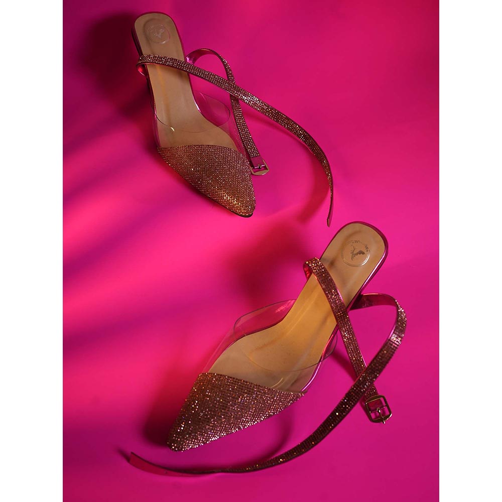 Sana K Luxurious Footwear Pink Sleek Cheek Pointed Toe Heel Sandals