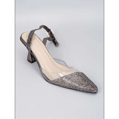 Sana K Luxurious Footwear Silver Sleek Cheek Pointed Toe Heel Sandals