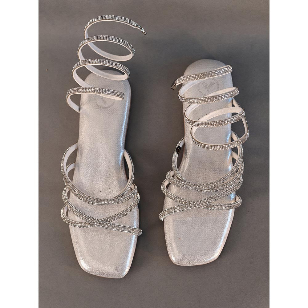 Sana K Luxurious Footwear Silver Spring Flat Sandals