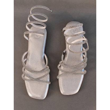 Sana K Luxurious Footwear Silver Spring Flat Sandals