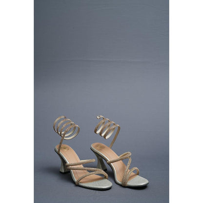 Sana K Luxurious Footwear Champagne Gold Spring Heel Sandals