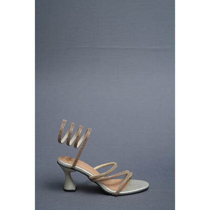 Sana K Luxurious Footwear Champagne Gold Spring Heel Sandals