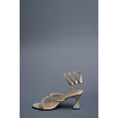 Sana K Luxurious Footwear Champagne Gold Spring Heel Sandals