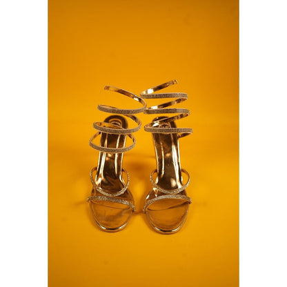 Sana K Luxurious Footwear Gold Spring Heel Sandals