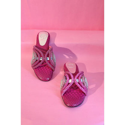 Sana K Luxurious Footwear Pink Open Toe Heel Sandals