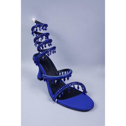 Sana K Luxurious Footwear Blue Spring Work Sandals