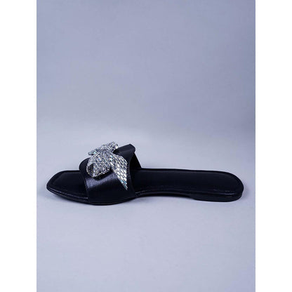 Sana K Luxurious Footwear Silver Sunshine Bow Flats