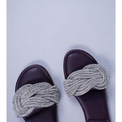 Sana K Luxurious Footwear Silver Braid Flats