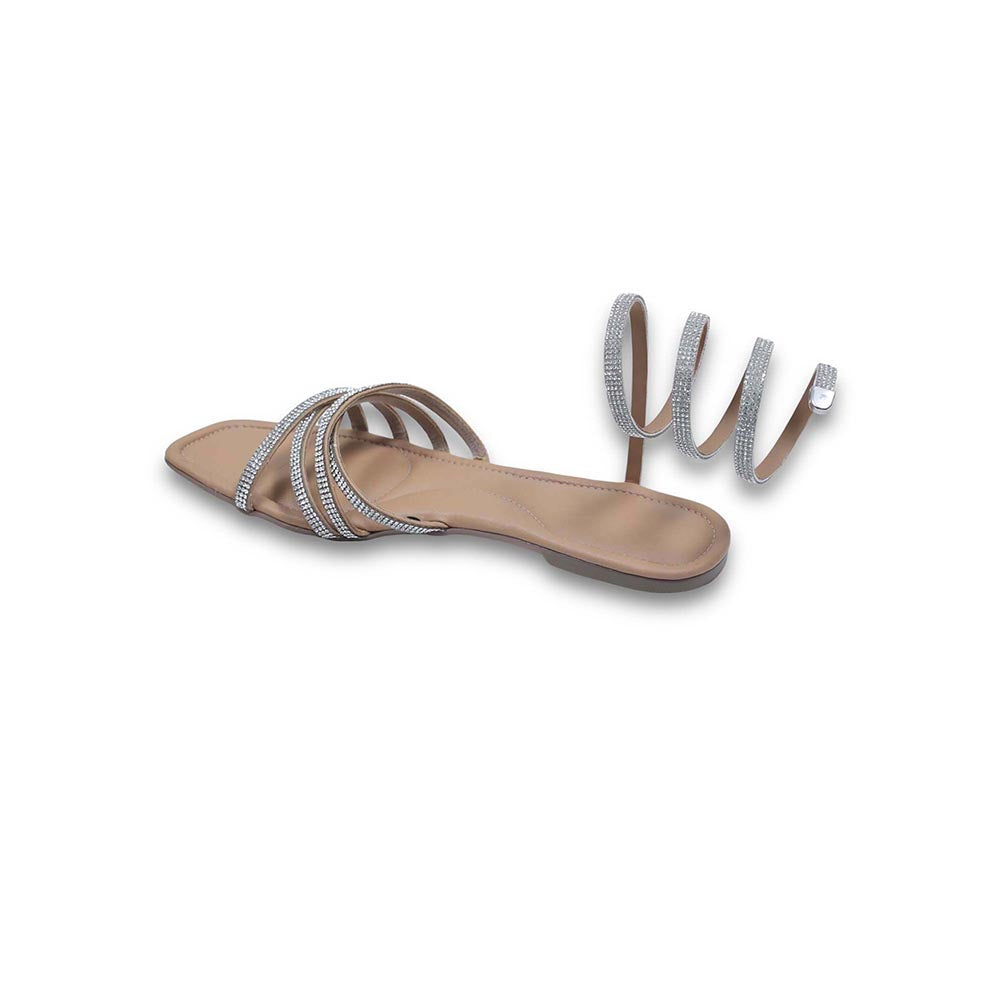 Sana K Luxurious Footwear Nude Beige Leather Square Toe Casual Flats