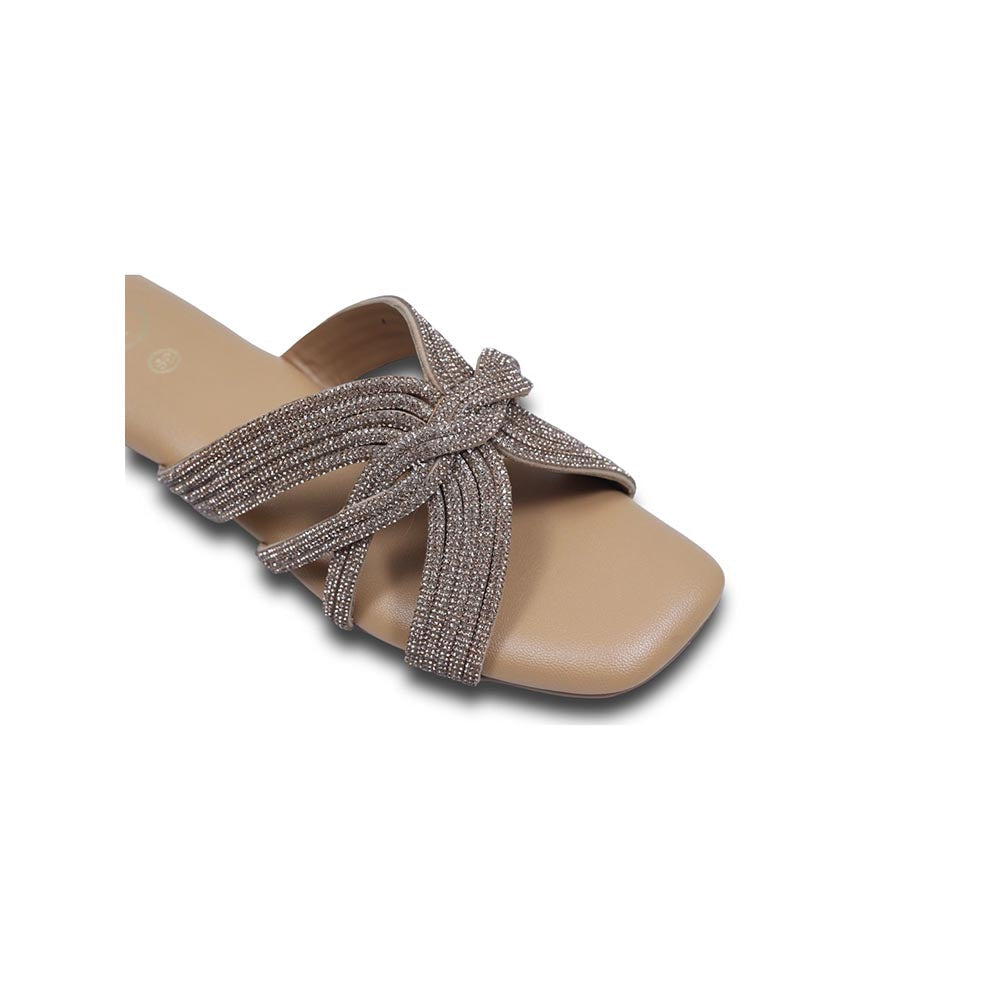 Sana K Luxurious Footwear Gold Twister Open Toe Flats