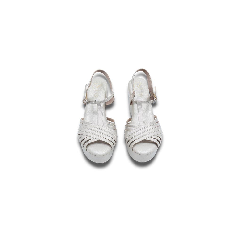 Sana K Luxurious Footwear Dolphin Junk Off White Wedges