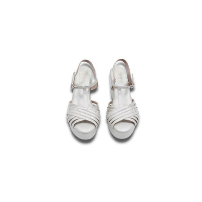 Sana K Luxurious Footwear Dolphin Junk Off White Wedges
