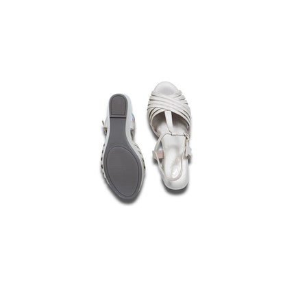 Sana K Luxurious Footwear Dolphin Junk Off White Wedges