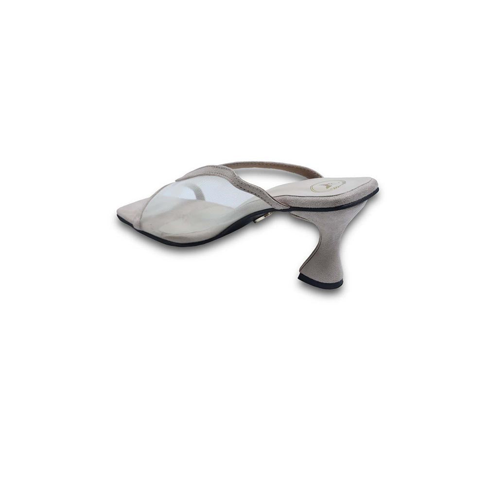 Sana K Luxurious Footwear Beige Shark Net Heels