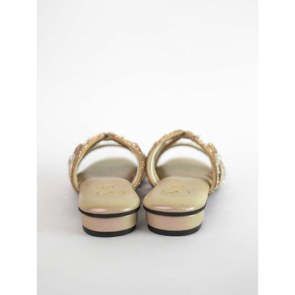 Sana K Luxurious Footwear Beige Open Toe Dual Gema Sandals
