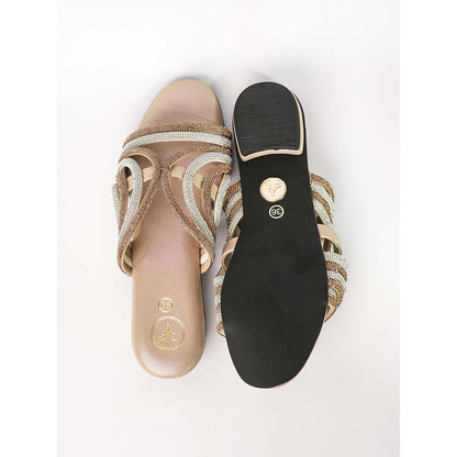 Sana K Luxurious Footwear Beige Open Toe Dual Gema Sandals