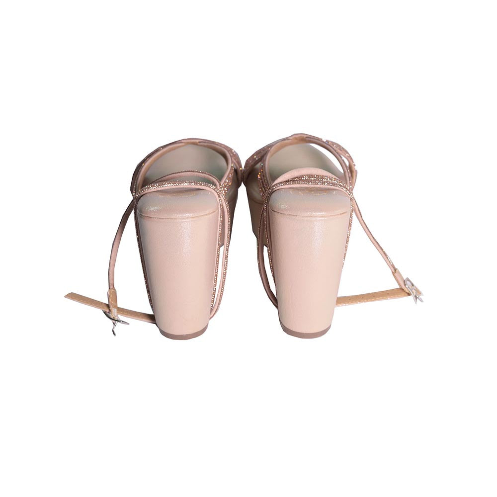 Sana K Luxurious Footwear Tira Rose Gold Open Toe Wedges