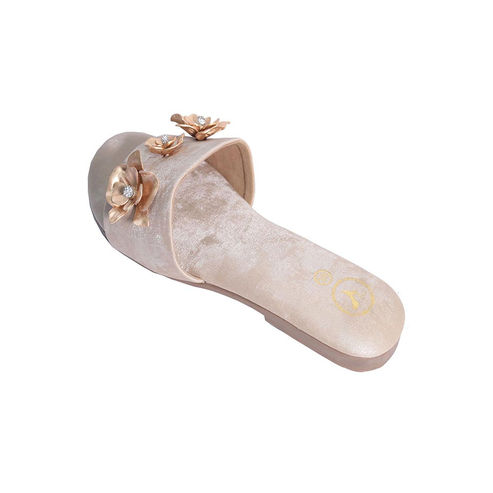 Sana K Luxurious Footwear Women Open Toe Slip-On Flats