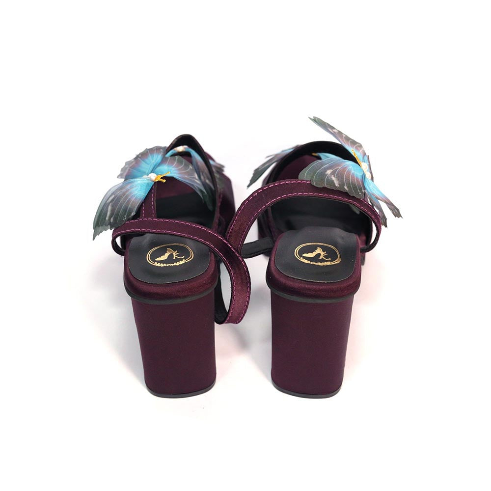 Sana K Luxurious Footwear Women Round Toe Butterfly Elevation Heels