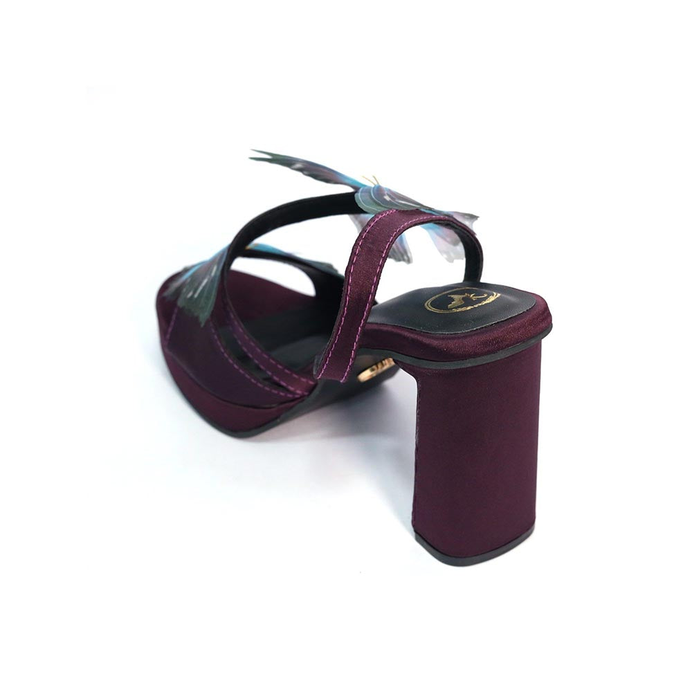 Sana K Luxurious Footwear Women Round Toe Butterfly Elevation Heels