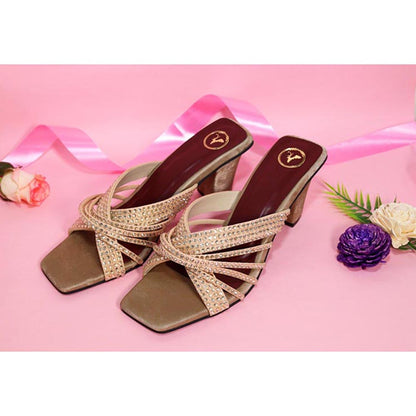 Sana K Luxurious Footwear Women Square Toe Slip On Beige Dune Block Heels