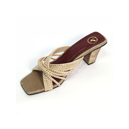 Sana K Luxurious Footwear Women Square Toe Slip On Beige Dune Block Heels